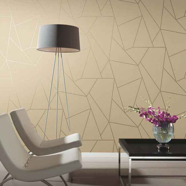 Nazca Almond & Gold Wallpaper - York Wallcoverings - NW3500 - York Wallcoverings Wallpaper