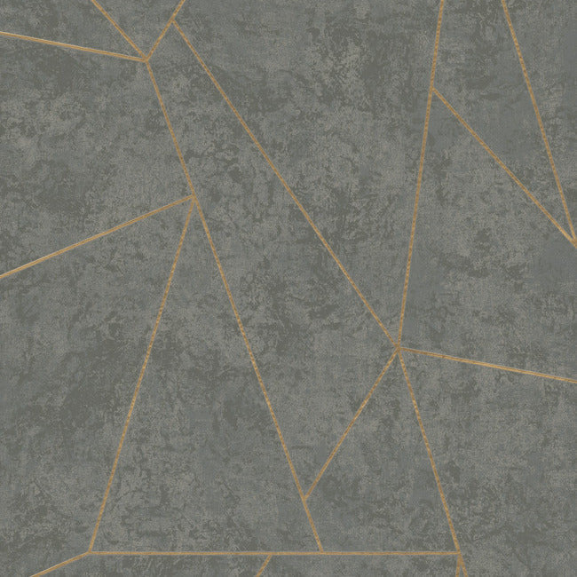 nazca-dark-grey-gold-wallpaper-york-wallcoverings-nw3502 - York Wallcoverings Wallpaper