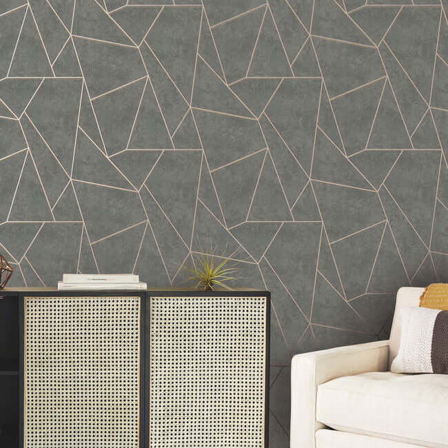 nazca-dark-grey-gold-wallpaper-york-wallcoverings-nw3502 - York Wallcoverings Wallpaper