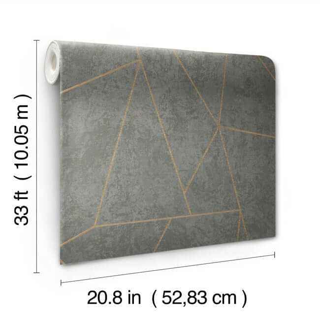 Nazca Dark Grey & Gold Wallpaper - York Wallcoverings - NW3502 - York Wallcoverings Wallpaper