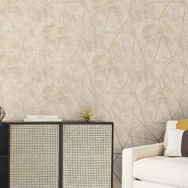 Nazca Neutral & Gold Wallpaper - York Wallcoverings - NW3504 - York Wallcoverings Wallpaper