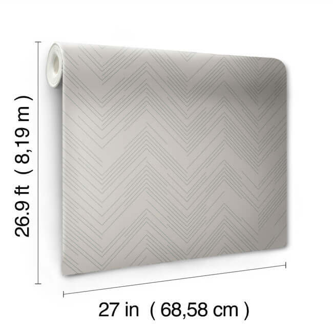 polished-chevron-taupe-silver-wallpaper-york-wallcoverings-md7227 - York Wallcoverings Wallpaper