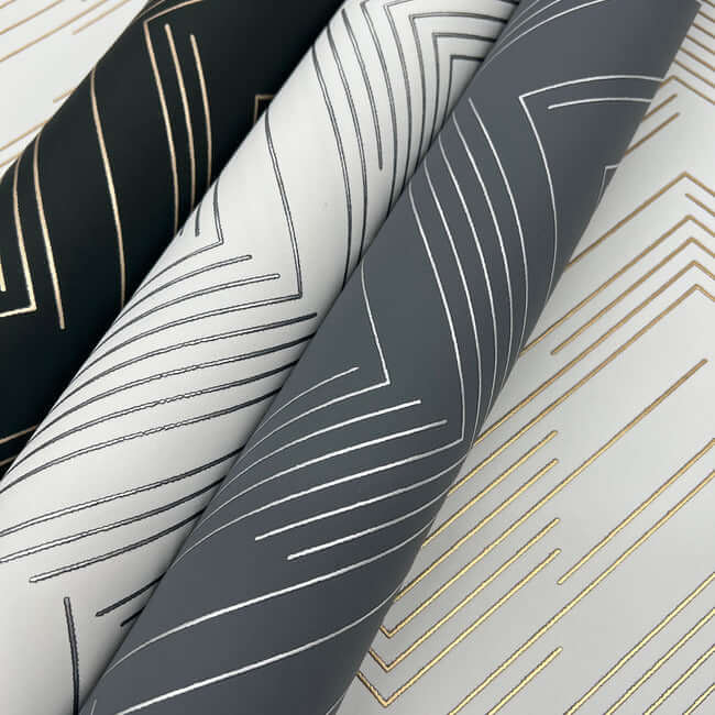 polished-chevron-white-silver-wallpaper-york-wallcoverings-md7223 - York Wallcoverings Wallpaper