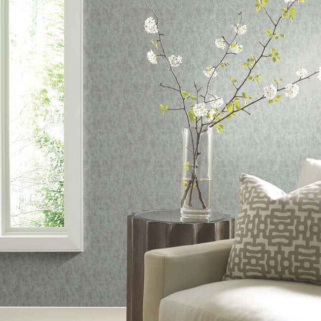 Shimmering Patina Spa & Silver Wallpaper - York Wallcoverings - MD7212