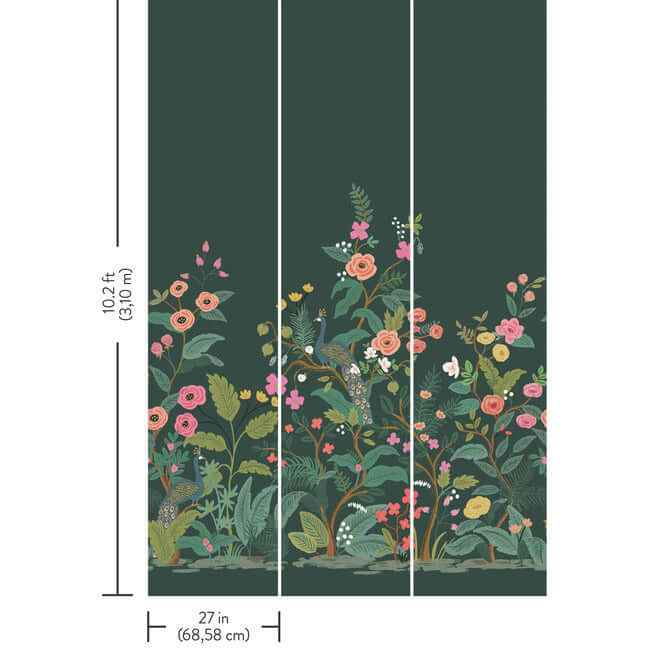 Peacock Emerald Wall Mural - York Wallcoverings - RP7398M - York Wallcoverings Wallpaper