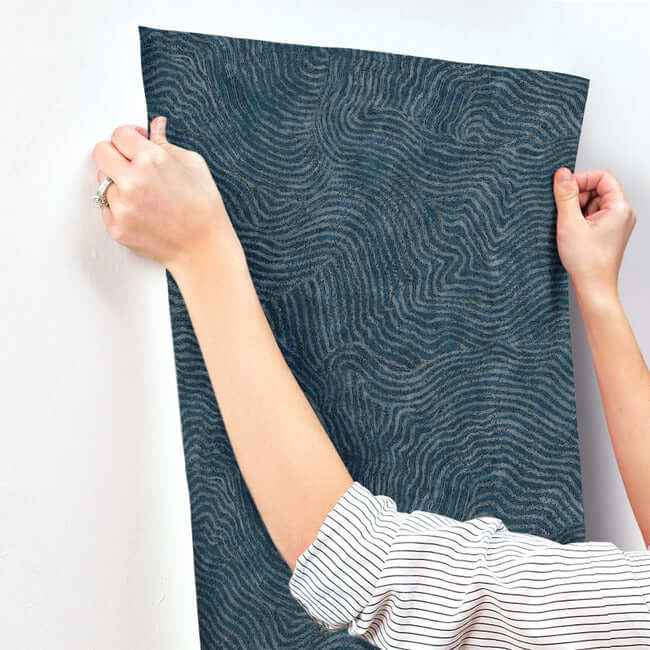 Modern Wood Indigo Wallpaper - York Wallcoverings - OI0714 - York Wallcoverings Wallpaper