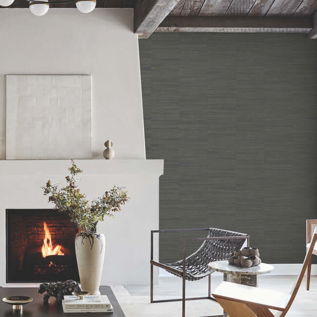 line-stripe-wallpaper-charcoal-york-wallcoverings-oi0661 - York Wallcoverings Wallpaper