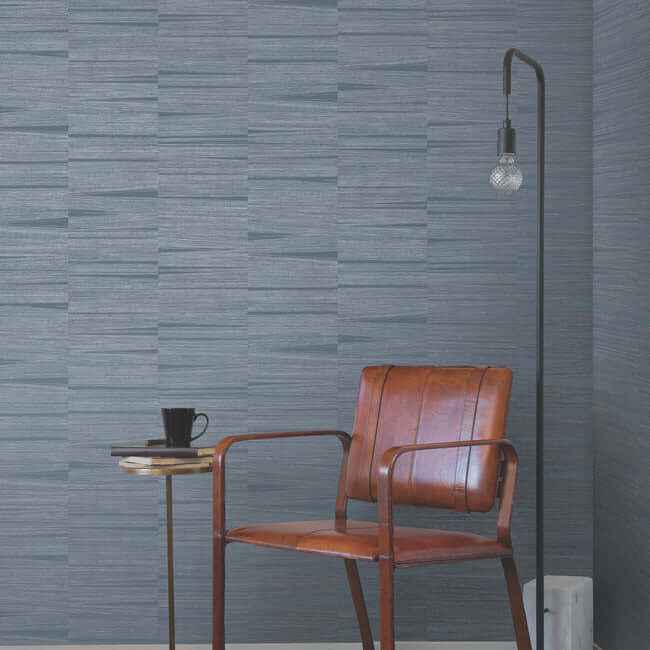 Line Stripe Wallpaper Indigo - York Wallcoverings - OI0663 - York Wallcoverings Wallpaper