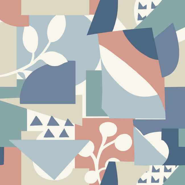 Cut Outs Blue Wallpaper - York Wallcoverings - OI0674 - York Wallcoverings Wallpaper