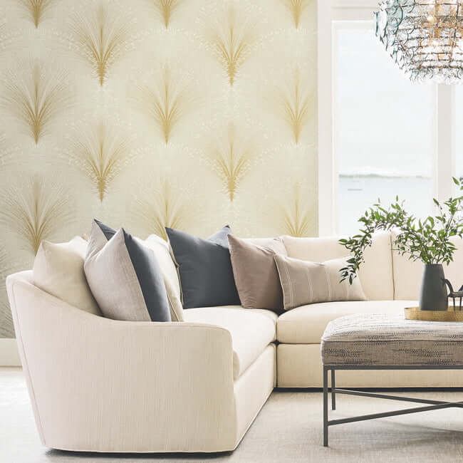 papyrus-plume-wallpaper-beige-york-wallcoverings-oi0681 - York Wallcoverings Wallpaper