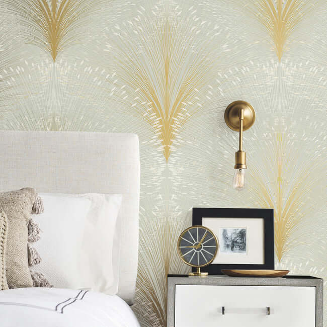 papyrus-plume-wallpaper-sage-york-wallcoverings-oi0682 - York Wallcoverings Wallpaper