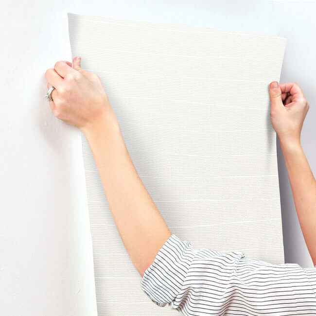 Natural Grid White Pearl Wallpaper - York Wallcoverings - OI0697 - York Wallcoverings Wallpaper