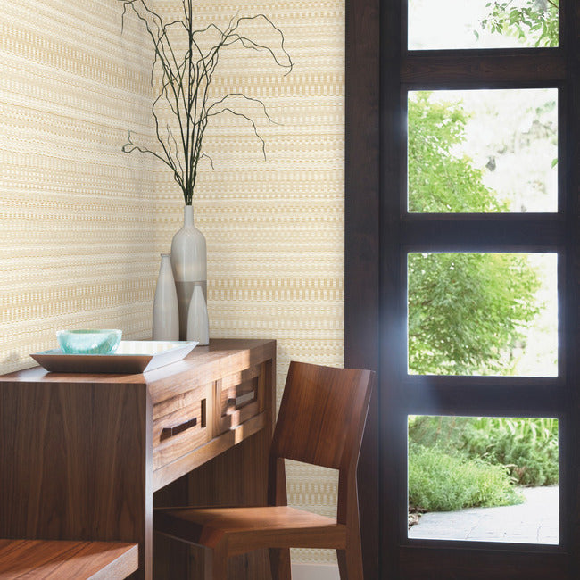 tapestry-stitch-wallpaper-mustard-york-wallcoverings-oi0621 - York Wallcoverings Wallpaper
