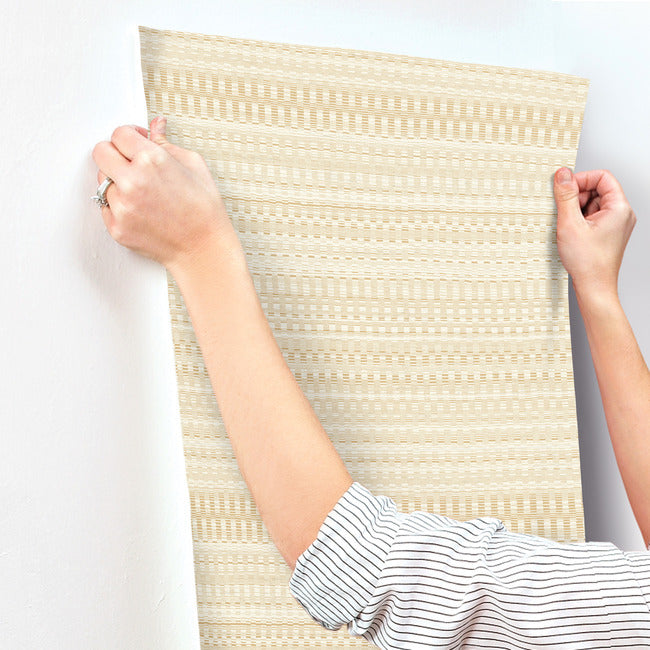 tapestry-stitch-wallpaper-mustard-york-wallcoverings-oi0621 - York Wallcoverings Wallpaper