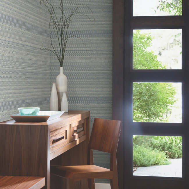 tapestry-stitch-wallpaper-navy-york-wallcoverings-oi0625 - York Wallcoverings Wallpaper