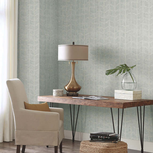 flatiron-geometric-wallpaper-grayed-sky-york-wallcoverings-oi0641 - York Wallcoverings Wallpaper