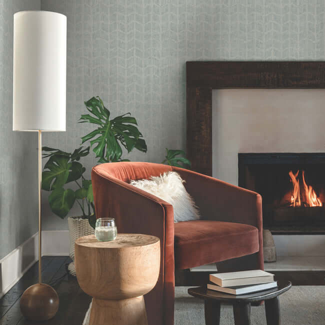 flatiron-geometric-wallpaper-grayed-sky-york-wallcoverings-oi0641 - York Wallcoverings Wallpaper