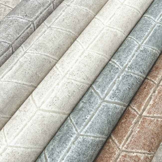 Flatiron Geometric Grey Sky Wallpaper - York Wallcoverings - OI0641 - York Wallcoverings Wallpaper