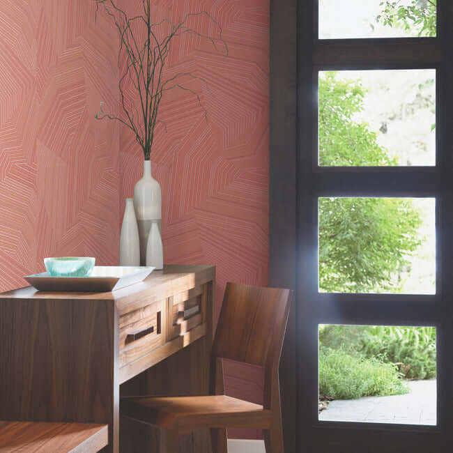dotted-maze-desert-red-wallpaper-york-wallcoverings-oi0611 - York Wallpaper Wallpaper