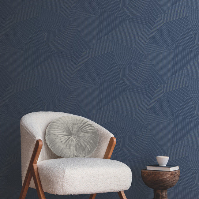 dotted-maze-wallpaper-navy-york-wallcoverings-oi0616 - York Wallcoverings Wallpaper