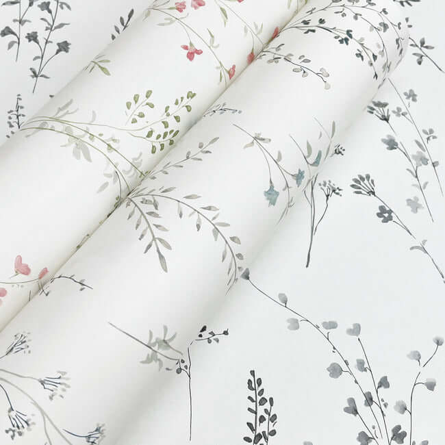 wildflower-sprigs-blue-green-peel-stick-wallpaper-york-wallcoverings-psw1523rl - York Wallpaper Wallpaper