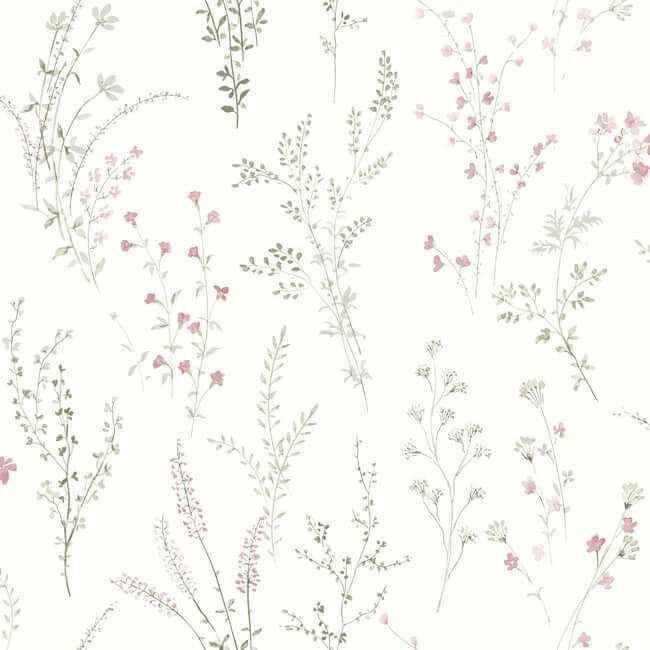 Wildflower Sprigs Multicolor Peel & Stick Wallpaper - York Wallcoverings - PSW1524RL