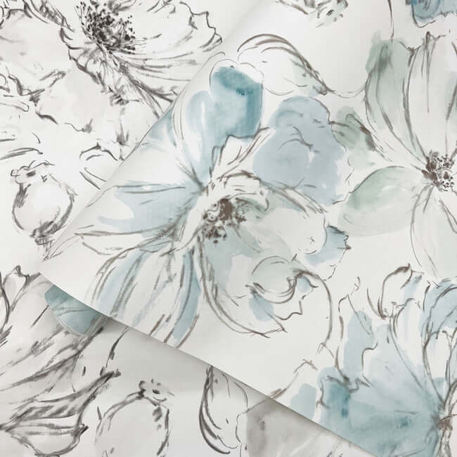 floral-dreams-peel-and-stick-wallpaper-grey-mix-york-wallcoverings-psw1530rl - York Wallcoverings Wallpaper