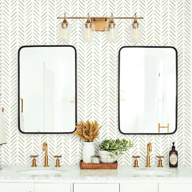 painted-herringbone-peel-and-stick-wallpaper-fern-york-wallcoverings-psw1528rl - York Wallcoverings Wallpaper