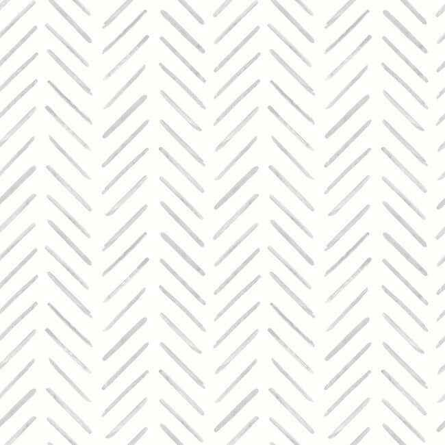 Painted Herringbone Fog Peel & Stick Wallpaper - York Wallcoverings - PSW1527RL - York Wallcoverings Wallpaper