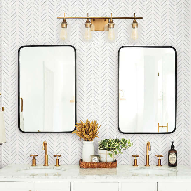painted-herringbone-peel-and-stick-wallpaper-fog-york-wallcoverings-psw1527rl - York Wallcoverings Wallpaper