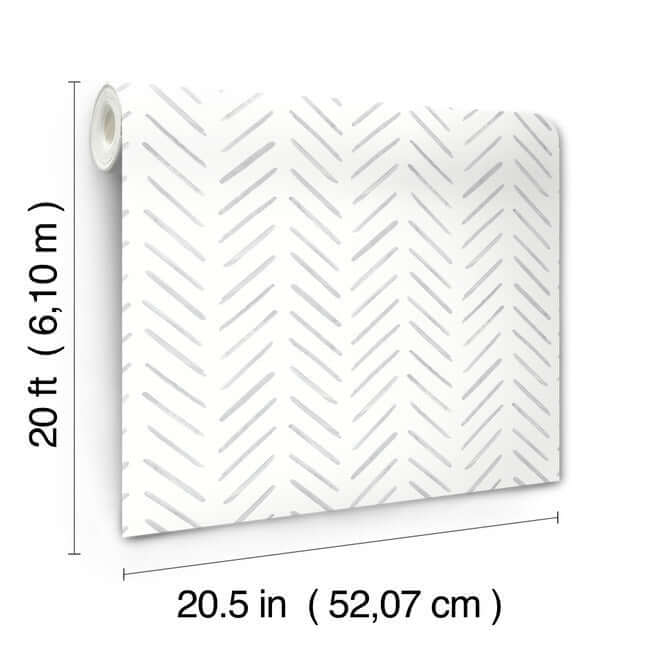 painted-herringbone-peel-and-stick-wallpaper-fog-york-wallcoverings-psw1527rl - York Wallcoverings Wallpaper