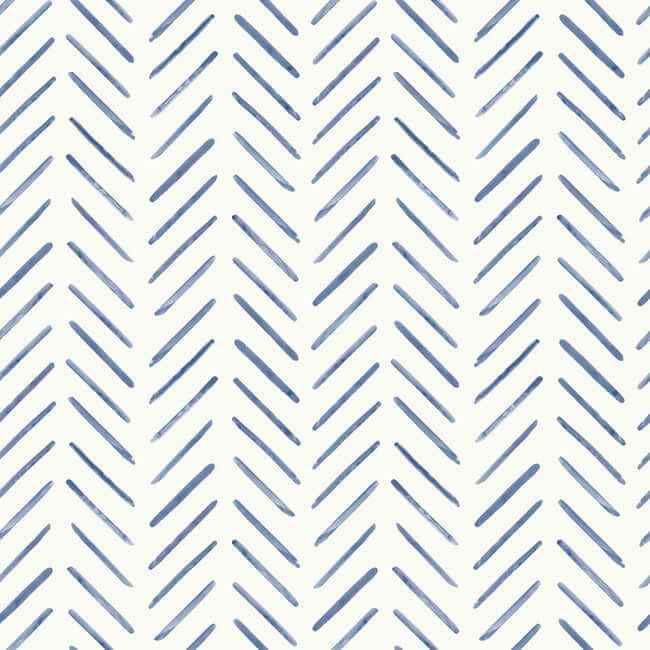 Painted Herringbone Navy Peel & Stick Wallpaper - York Wallcoverings - PSW1526RL - York Wallcoverings Wallpaper