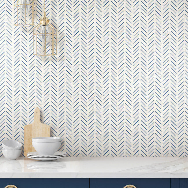 painted-herringbone-peel-and-stick-wallpaper-navy-york-wallcoverings-psw1526rl