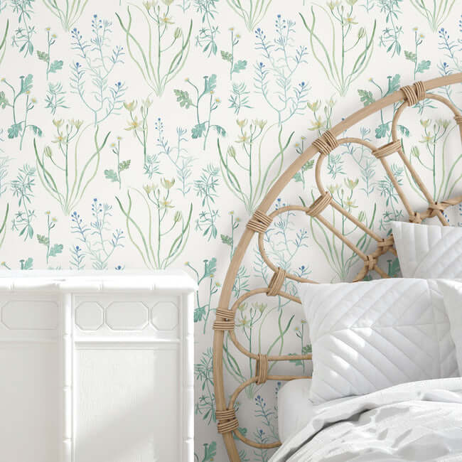 alpine-botanical-peel-and-stick-wallpaper-blue-york-wallcoverings-psw1520rl - York Wallcoverings Wallpaper