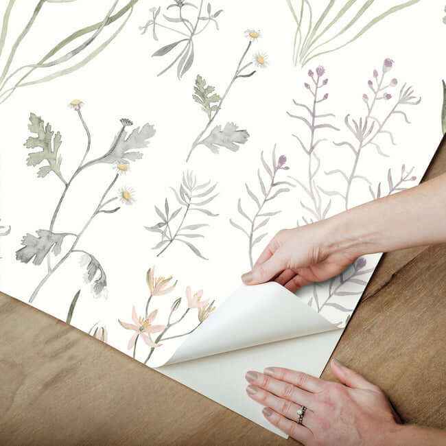 Alpine Botanical Lavender Peel & Stick Wallpaper - York Wallcoverings - PSW1521RL - York Wallcoverings Wallpaper