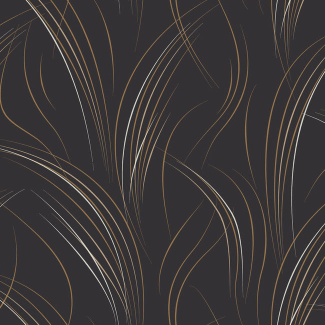 graceful-wisp-wallpaper-black-york-wallcoverings-ev3938 - York Wallcoverings Wallpaper
