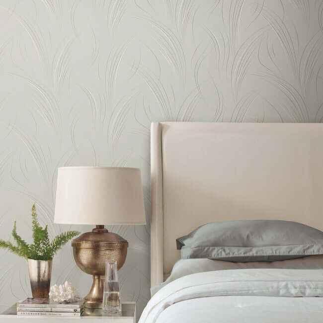 Graceful Wisp Blonde Wallpaper - York Wallcoverings - EV3937 - York Wallcoverings Wallpaper