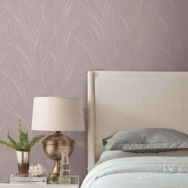 Graceful Wisp Lavender Wallpaper - York Wallcoverings - EV3935