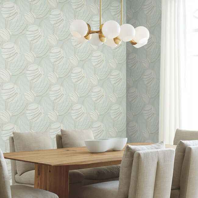 Floating Lanterns Smokey Blue Wallpaper - York Wallcoverings - EV3905 - York Wallcoverings Wallpaper