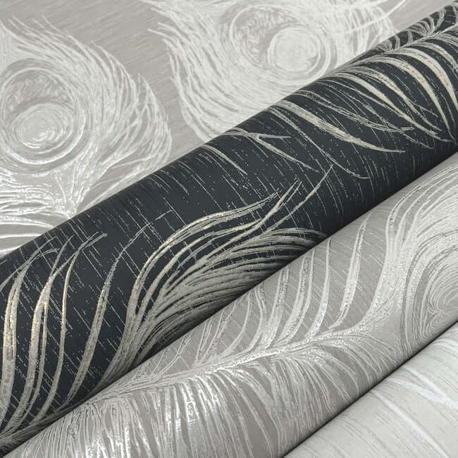 regal-peacock-black-wallpaper-york-wallcoverings-ev3942 - York Wallpaper Wallpaper