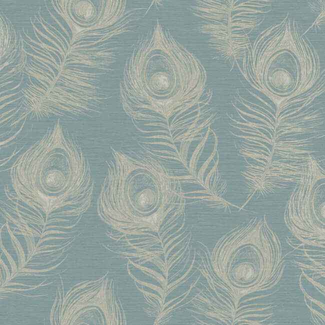 Regal Peacock Dark Teal Wallpaper - York Wallcoverings - EV3943 - York Wallcoverings Wallpaper