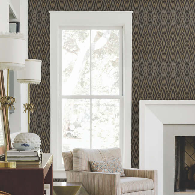 diamond-marquise-black-wallpaper-york-wallcoverings-ev3912 - York Wallpaper Wallpaper