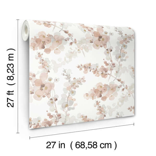blossom-fling-clay-wallpaper-york-wallcoverings-ev3975 - York Wallcoverings Wallpaper