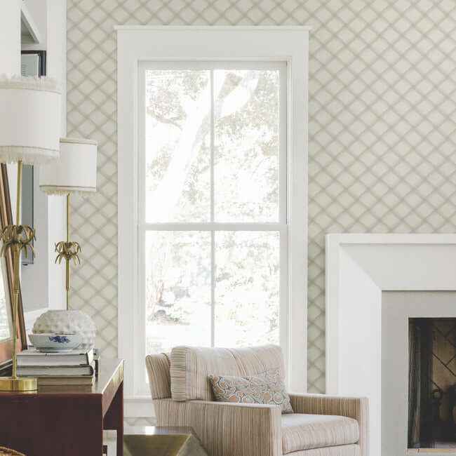 Bayside Basket Weave Neutral Wallpaper - York Wallcoverings - EV3967 - York Wallcoverings Wallpaper