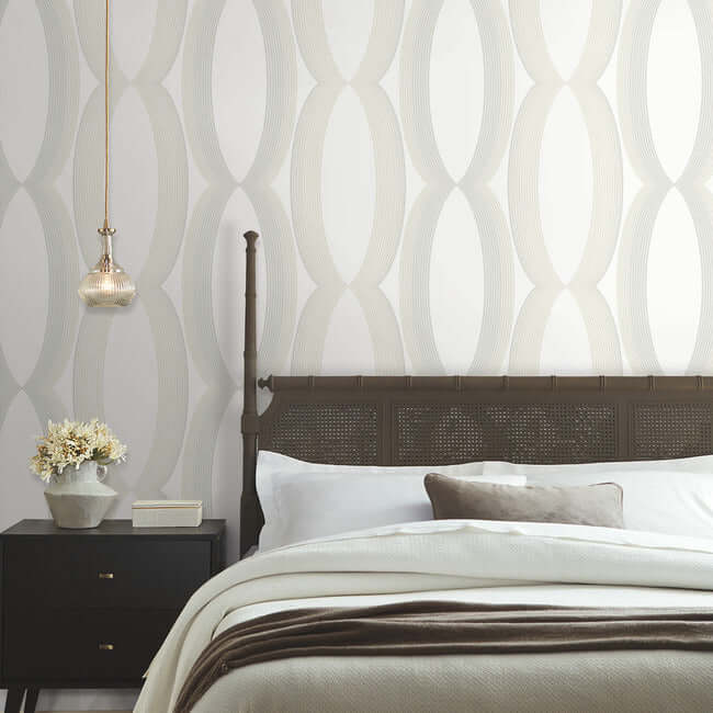 progression-ogee-white-wallpaper-york-wallcoverings-ev3981 - York Wallpaper Wallpaper