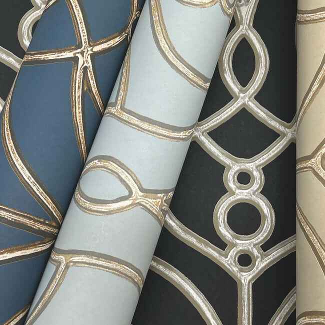 Divine Trellis Dusty Blue Wallpaper - York Wallcoverings - EV3948