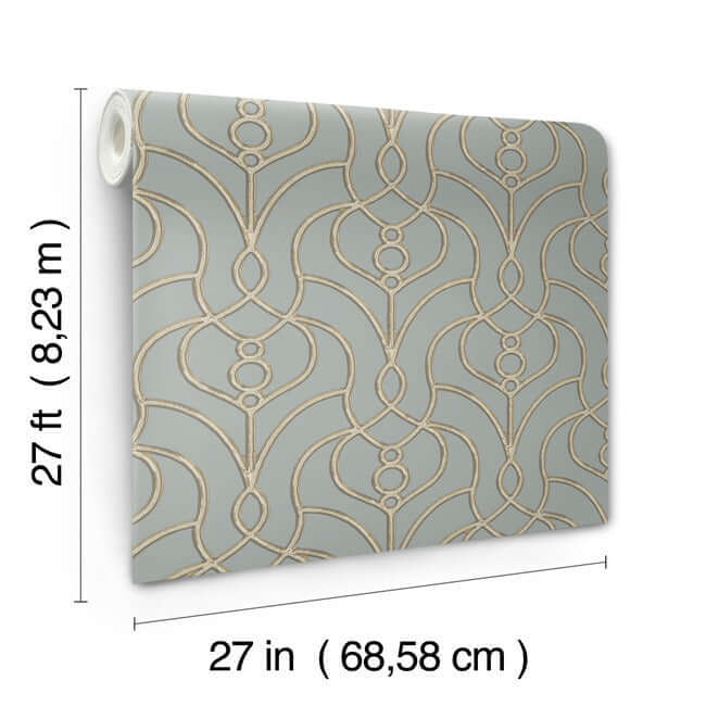 divine-trellis-dusty-blue-wallpaper-york-wallcoverings-ev3948 - York Wallcoverings Wallpaper