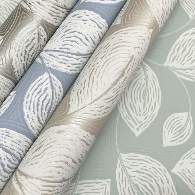 contoured-leaves-green-wallpaper-york-wallcoverings-ev3921 - York Wallpaper Wallpaper