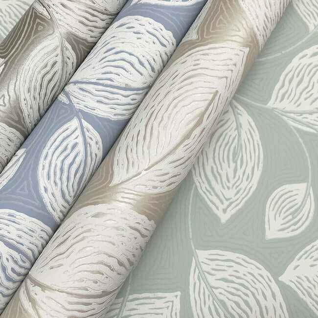 Contoured Leaves Sand Wallpaper - York Wallcoverings - EV3923 - York Wallcoverings Wallpaper