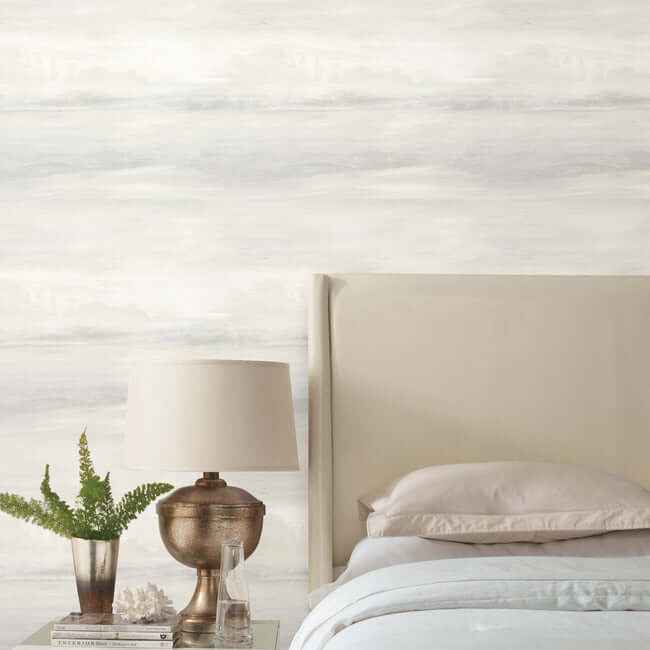 Soothing Mists Scenic White Wallpaper - York Wallcoverings - SO2430